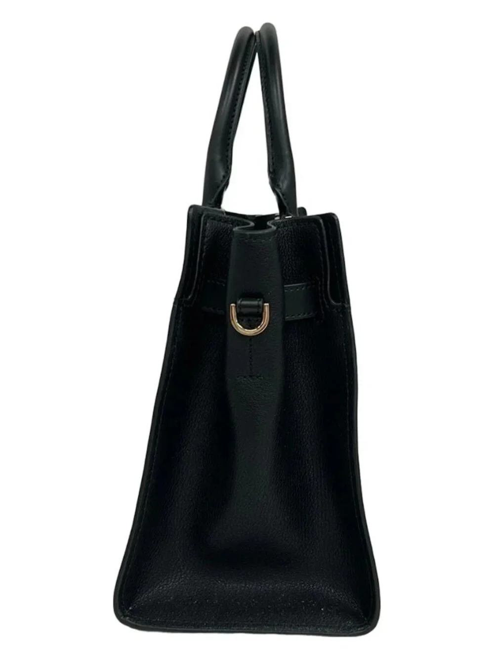 MICHAEL KORS Hamilton Medium Satchel 35T1GHMS2L Black Leather Tote Bag